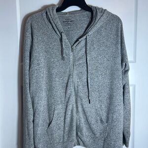 Torrid Womens Plus Size 3/3X Super Soft Plush Zip Up Hoodie Gray 724